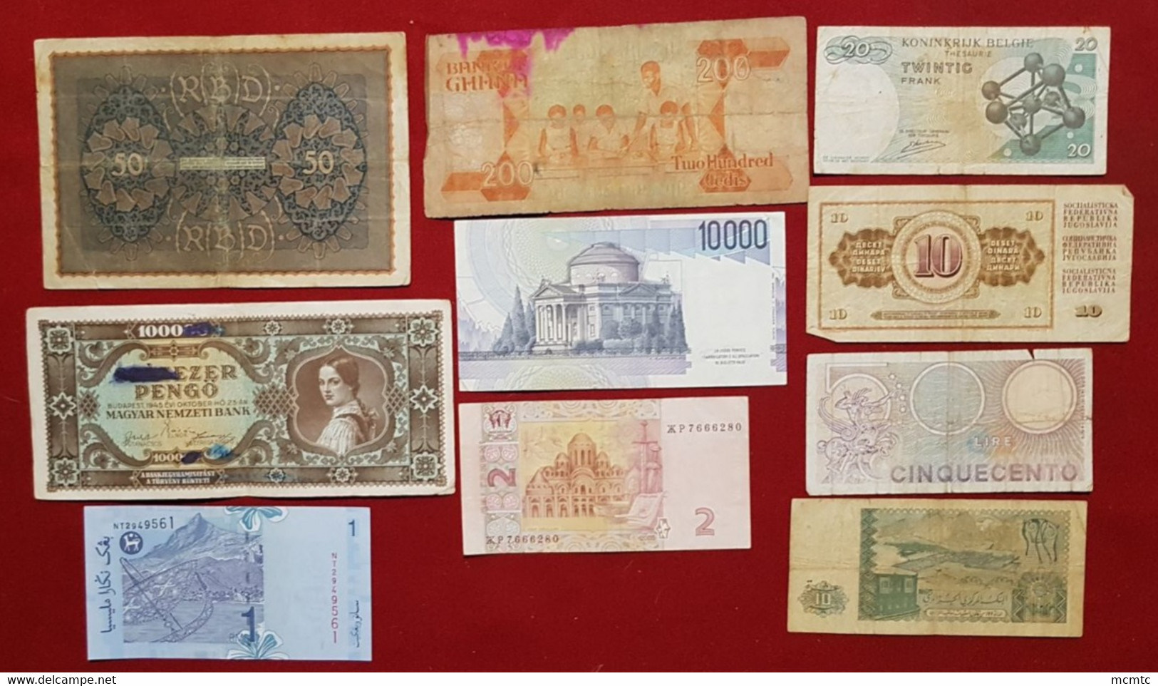 10  Billets  Divers Etranger     - Billet - Other & Unclassified