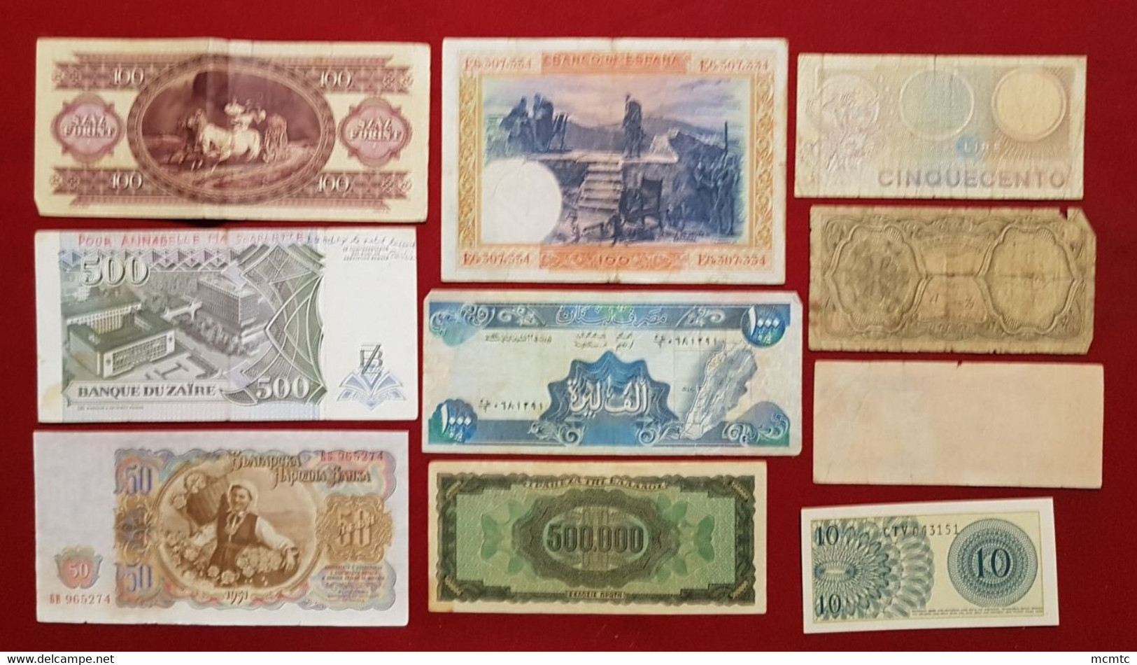 10  Billets  Divers Etranger     - Billet - Other & Unclassified