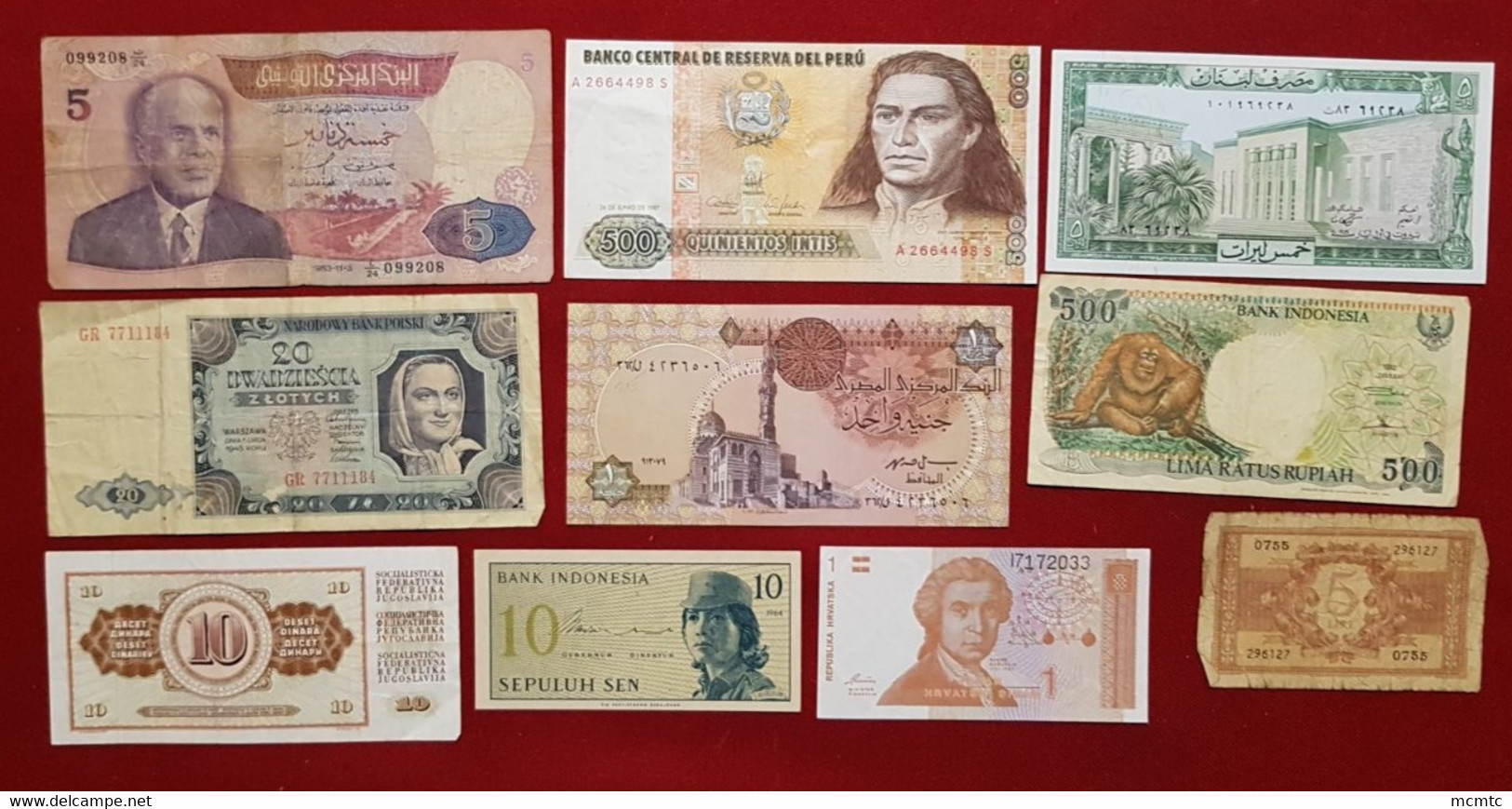 10  Billets  Divers Etranger     - Billet - Other & Unclassified