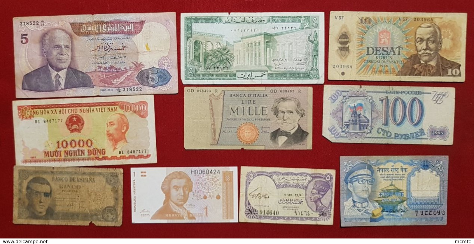 10  Billets  Divers Etranger     - Billet - Other & Unclassified