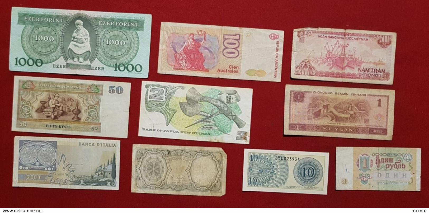 10  Billets  Divers Etranger     - Billet - Other & Unclassified