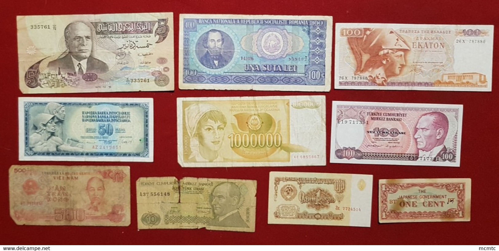 10  Billets  Divers Etranger     - Billet - Other & Unclassified