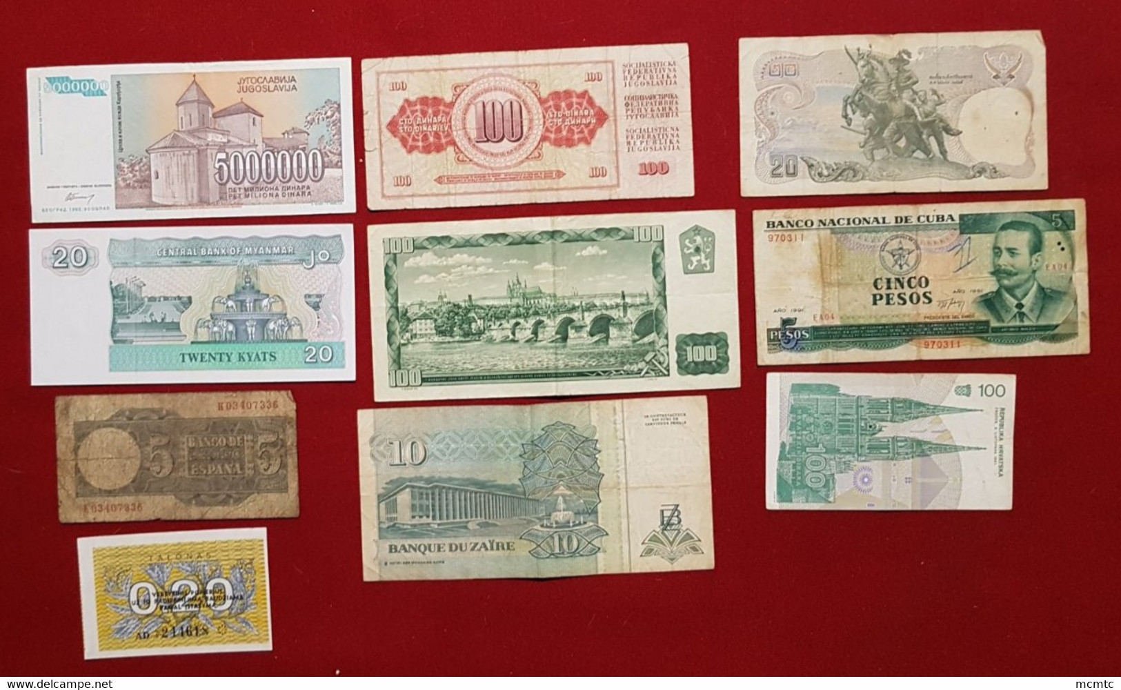 10  Billets  Divers Etranger     - Billet - Other & Unclassified