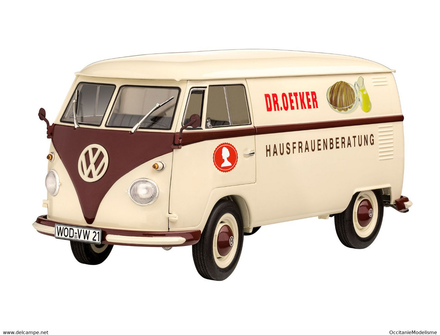 Revell - SET VW Volkswagen T1 DR. OETKER Combi + Peintures + Colle Maquette Kit Plastique Réf. 67677 Neuf NBO 1/24 - Voitures