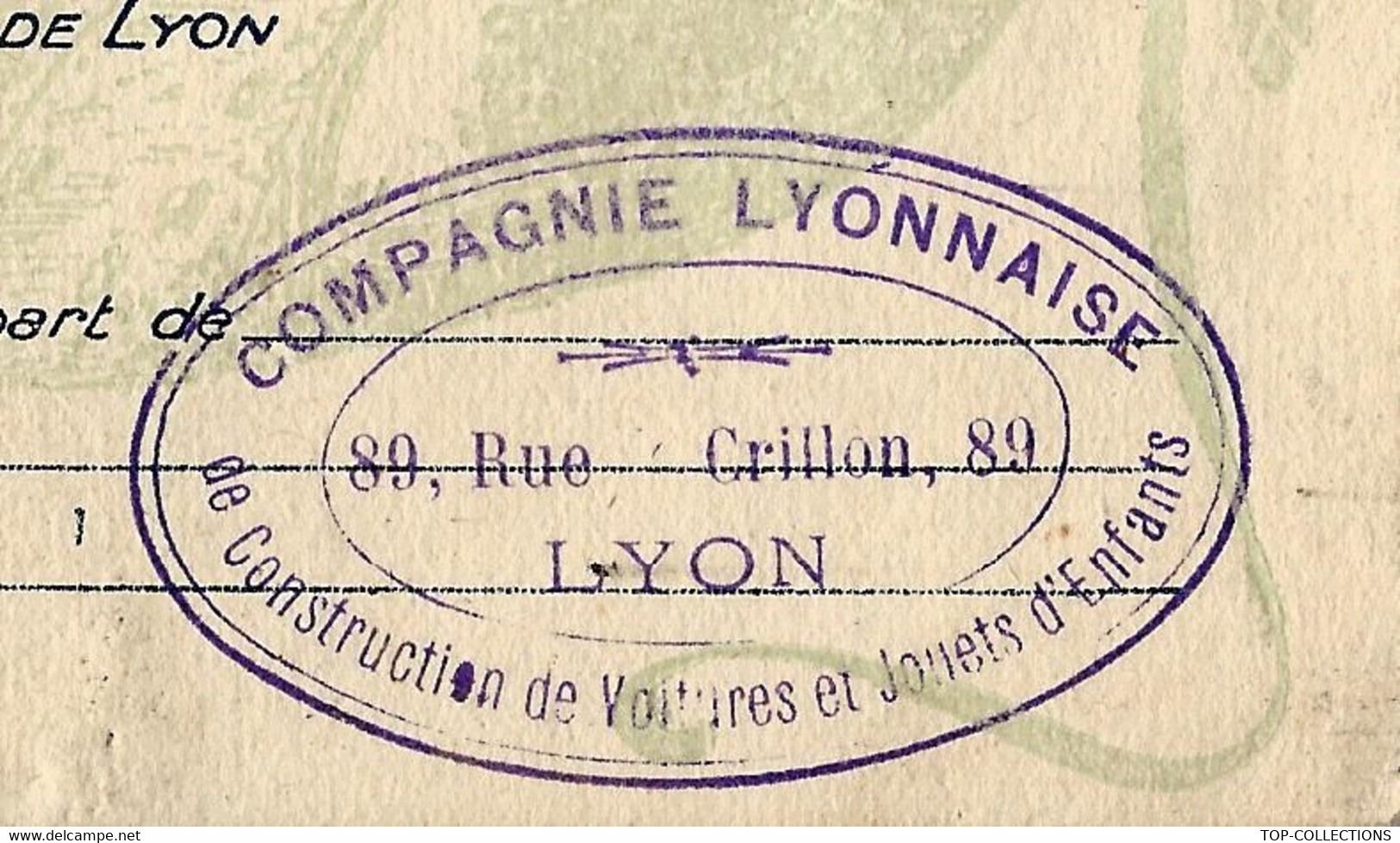 1925 CARTE PARTICIPANT FOIRE INTERNATIONALE DE LYON  CIE LYONNAISE DE CONSTRUCTION VOITURES JOUETS ENFANTS B.E.V.SCANS - 1900 – 1949