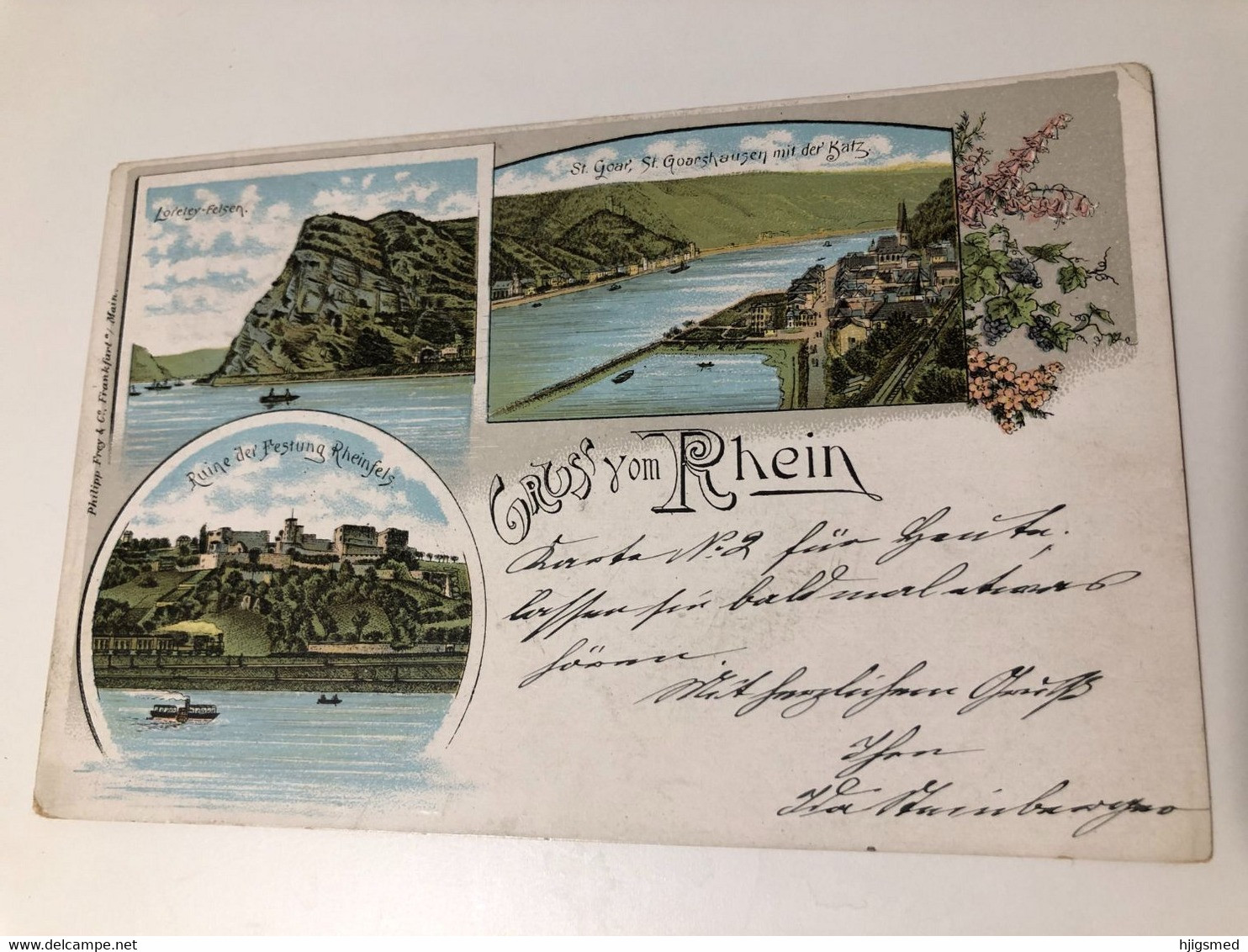 Germany Deutschland 1896 ! LITHO Rhein Ruine Festung Rheinfels Loreley St Goar Philipp Frey 15413 Post Card POSTCARD - Rhein-Hunsrueck-Kreis