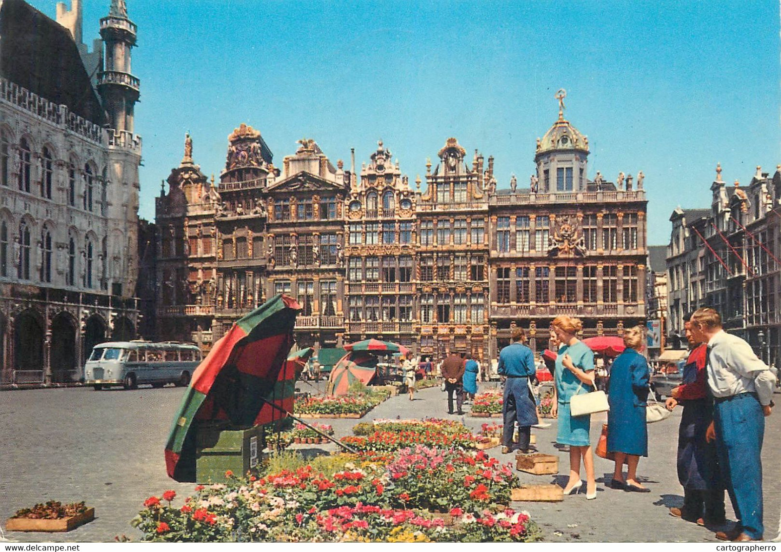 Postcard Belgium Bruxelles Market Place - Markten