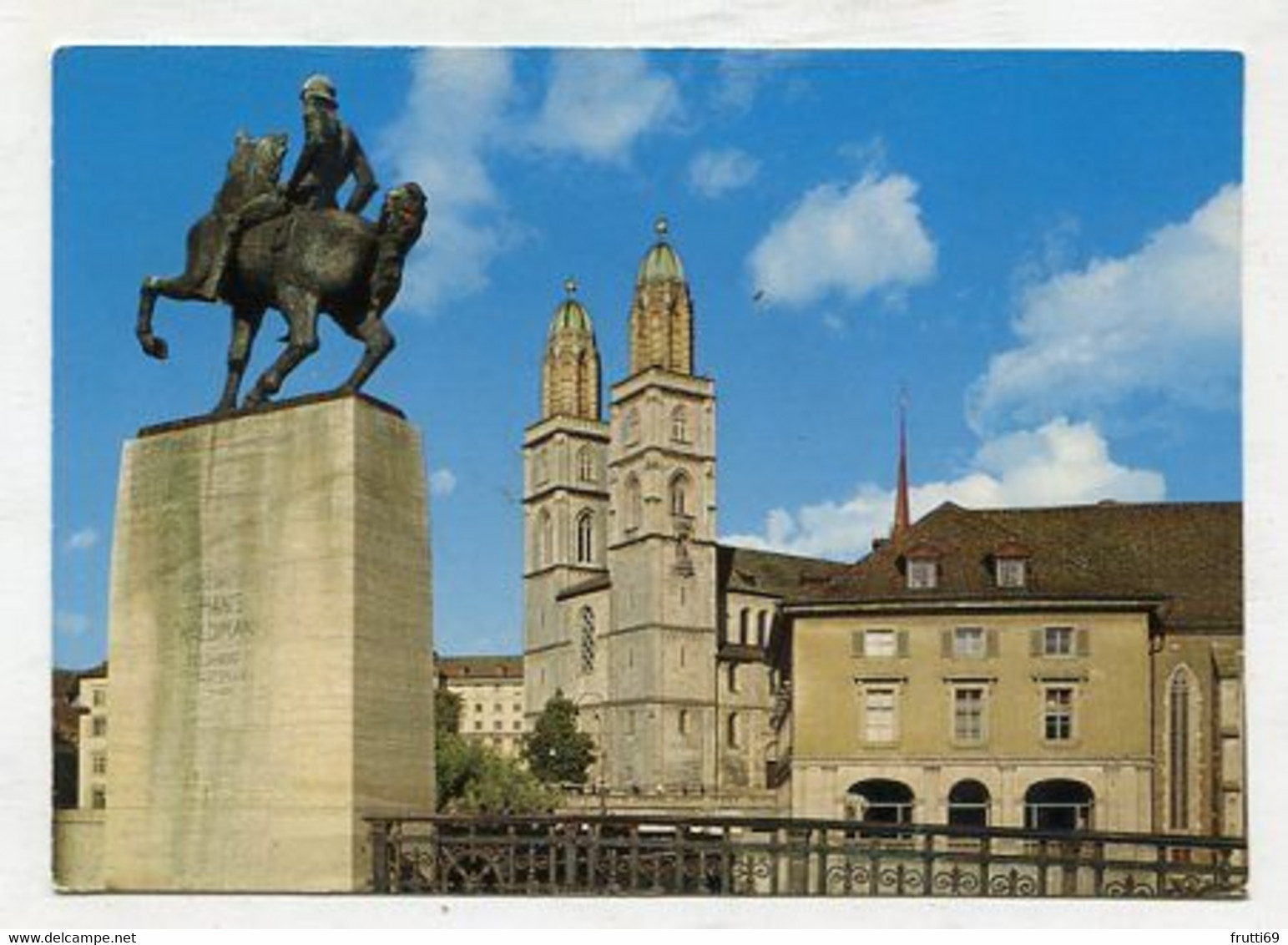 AK 096126 SWITZERLAND - Zürich - Statue Bürgermeister Hans Waldmann Mit Grossmünster - Wald