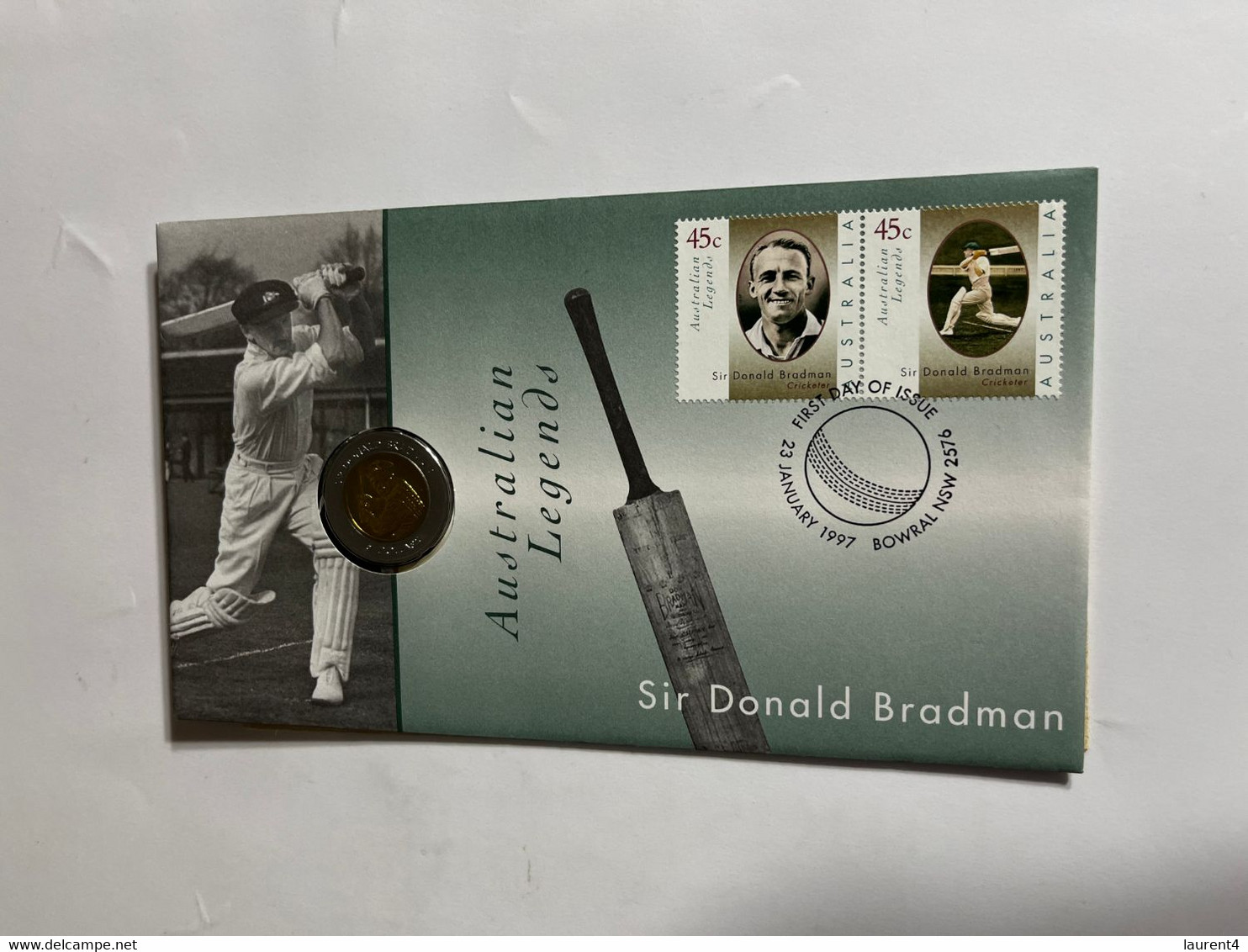 (3 M 49) Australia "collector Limited Edition" Coin - Cricket / Donald Bradman - 5 $ Coin - Issued In 1997 (very Scarce) - 5 Dollars