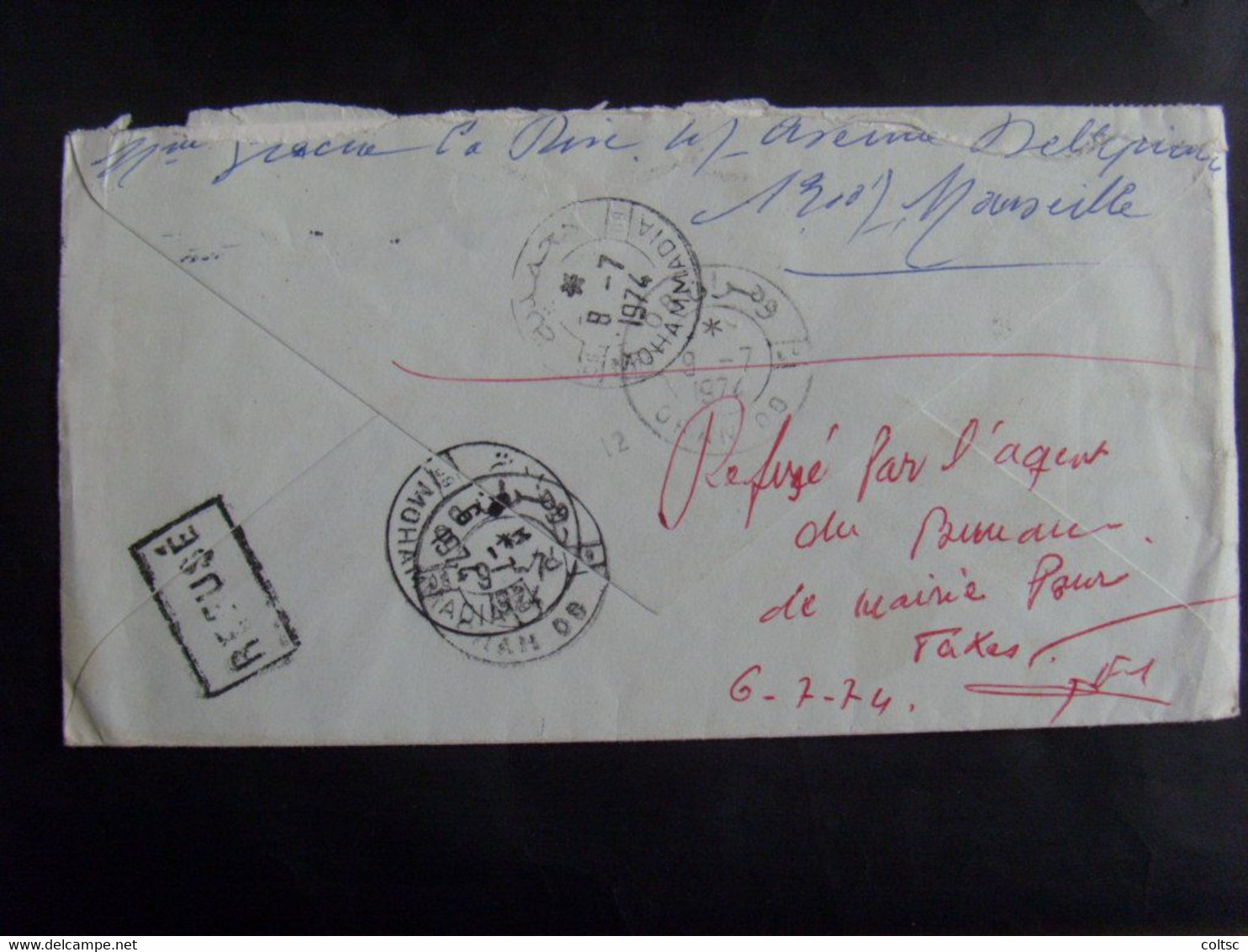18575- Lettre Avec Marianne De Béquet > Algérie Taxée à L'arrivée, Refusée Par Son Destinataire, Retournée à L'envoyeur - 1960-.... Used