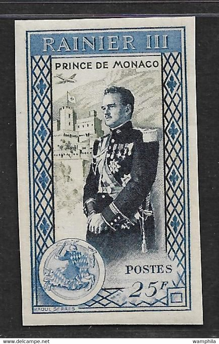 Monaco 338/343** non dentelé . Avènement du prince Rainier III. Cote 60€.