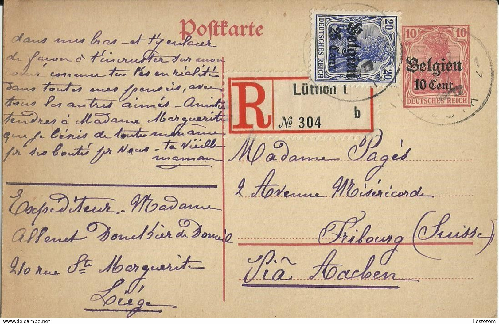 Postkaart  Deutsche Reich Met Stempel Belgien   1ste Wereldoorlog  24 MAI 1917 - Ocupación 1914 – 18