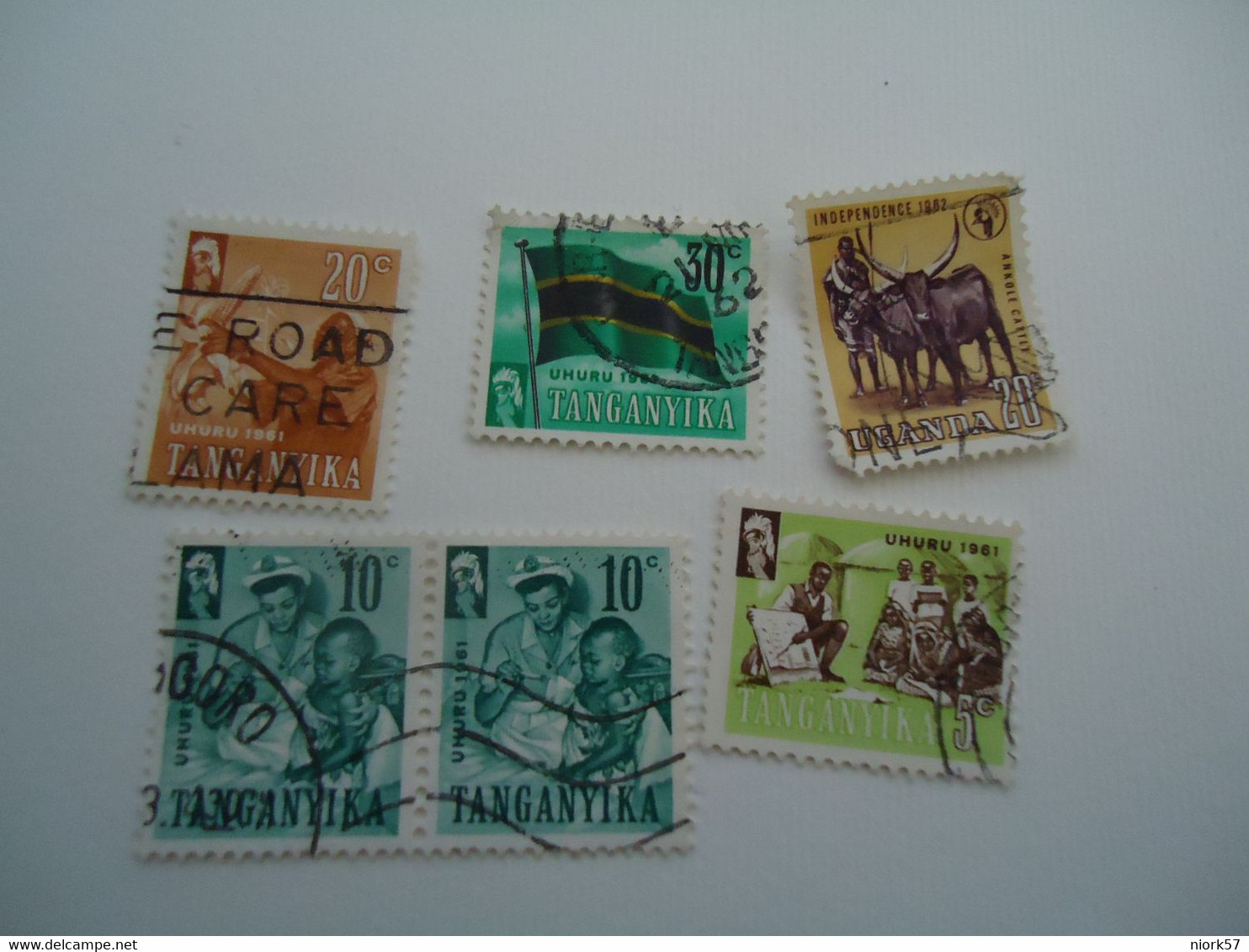 TANGANYIKA  USED  STAMPS 6 ANIMALS  FLAGS..... - Tanganyika (...-1932)