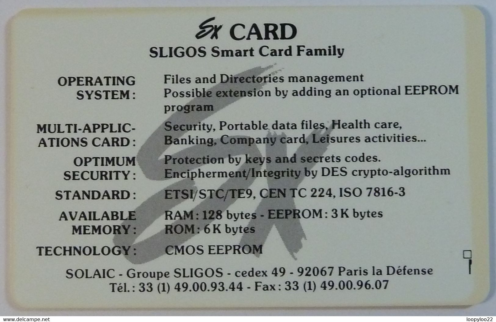 FRANCE - Smart Card - Soliac Test - Sligos - SX - Used - Telefoonkaarten Voor Particulieren
