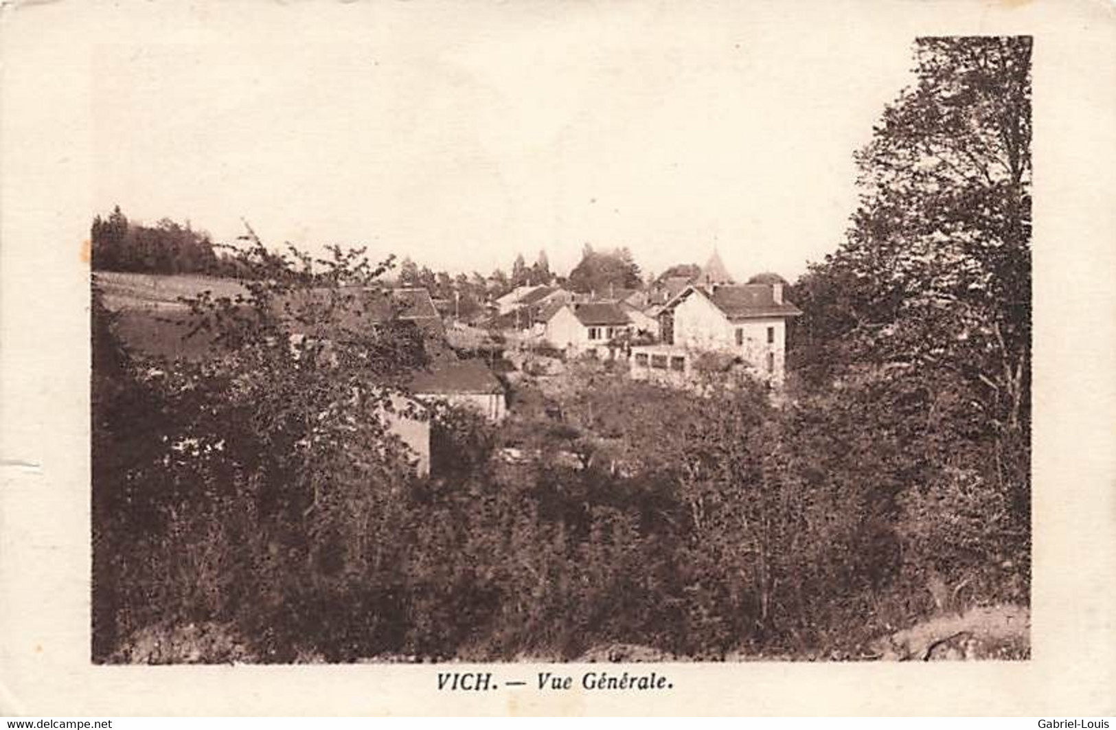 Vich Sur Gland Vue Générale Cachet Poste De Campagne - Gland