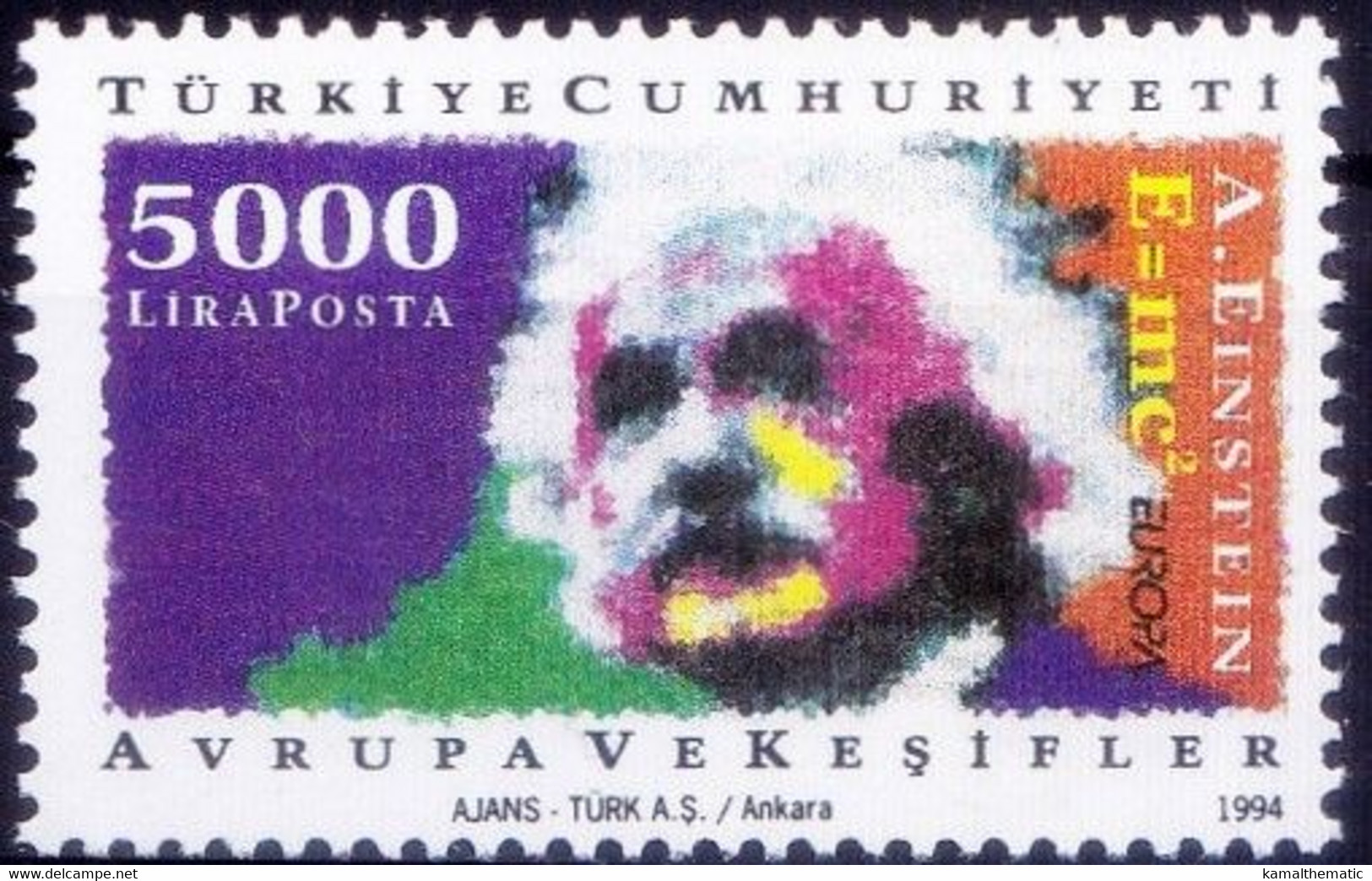 Turkey 1994 MNH, Einstein, Nobel Physics Winner - Albert Einstein