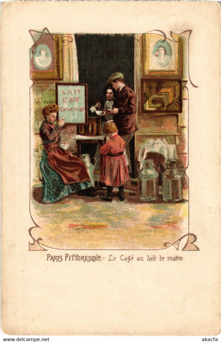 CPA PARIS Petits Metiers Le Café Au Lait LE MATIN (1245733) - Petits Métiers à Paris