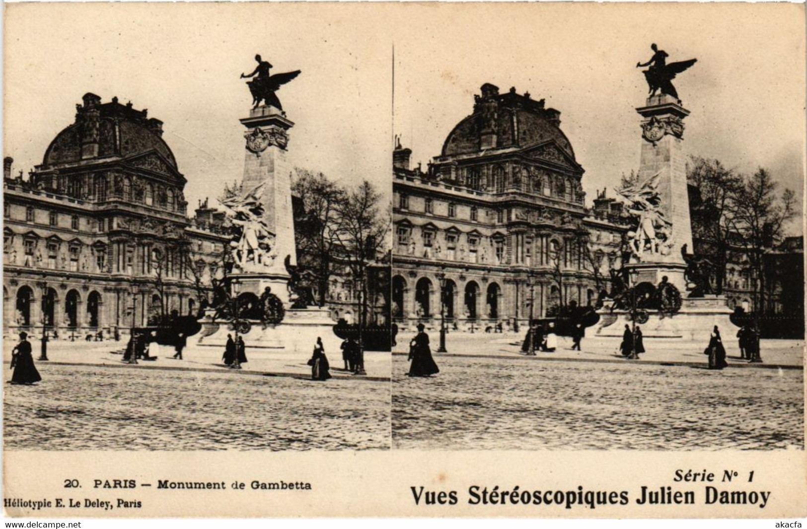 CPA PARIS Vue STEREO Monument De Gambetta (1244169) - Statues