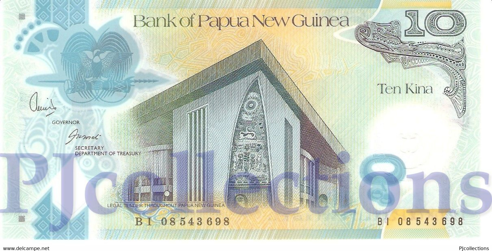 PAPUA NEW GUINEA 10 KINA 2008 PICK 30a POLYMER UNC - Papouasie-Nouvelle-Guinée