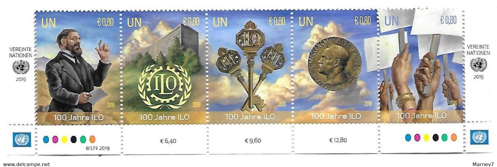 Nations Unies - ONU - 2019 - Vienne - Yvert** 1032 à 1036 - Centenaire Organisation Du Travail - - Unused Stamps