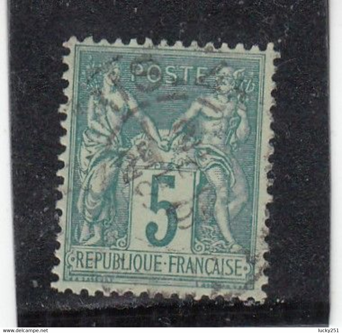 France - Année 1876/98 - Type Sage - Type Ii - N°YT 75 - 5c Vert - Oblitération CàD - 1876-1898 Sage (Type II)
