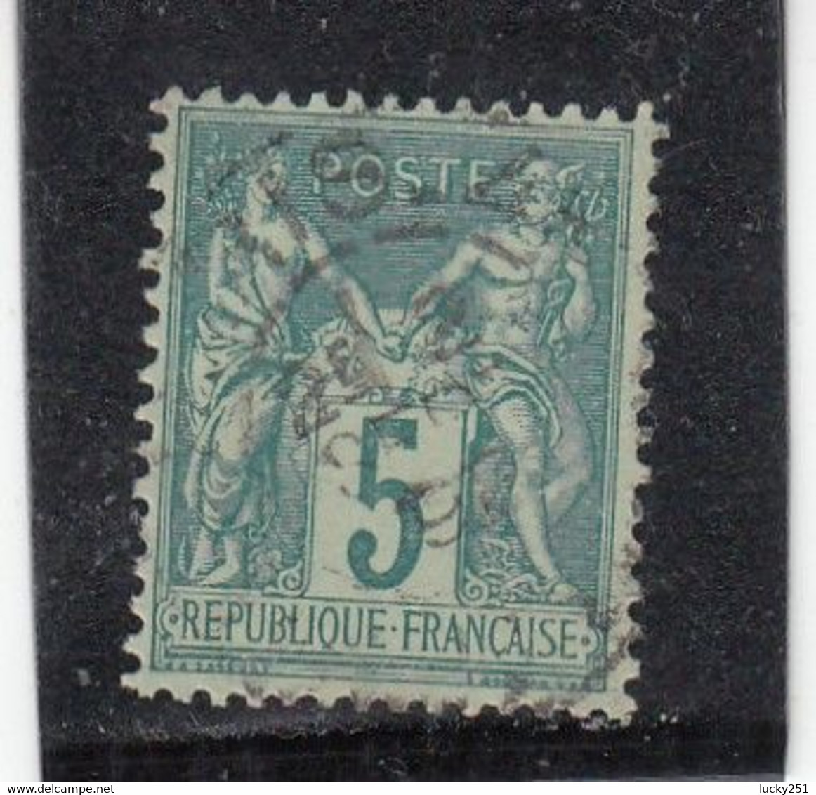 France - Année 1876/98 - Type Sage - Type Ii - N°YT 75 - 5c Vert - Oblitération CàD - 1876-1898 Sage (Tipo II)