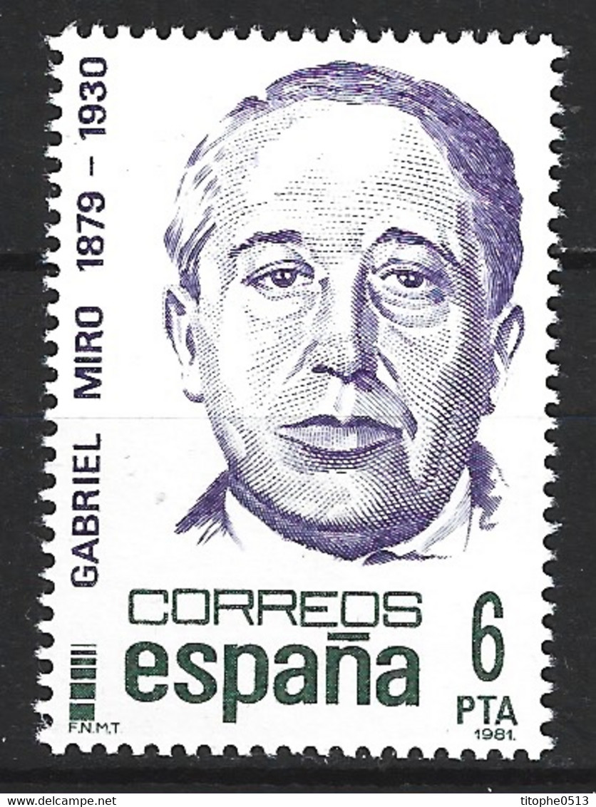 ESPAGNE. N°2247 De 1981. Gabriel Miro. - Ecrivains