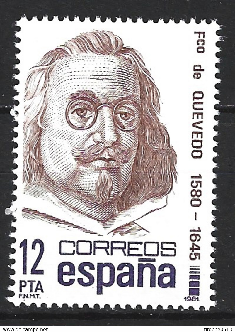 ESPAGNE. N°2248 De 1981. Francisco De Quevedo Y Villegas. - Ecrivains