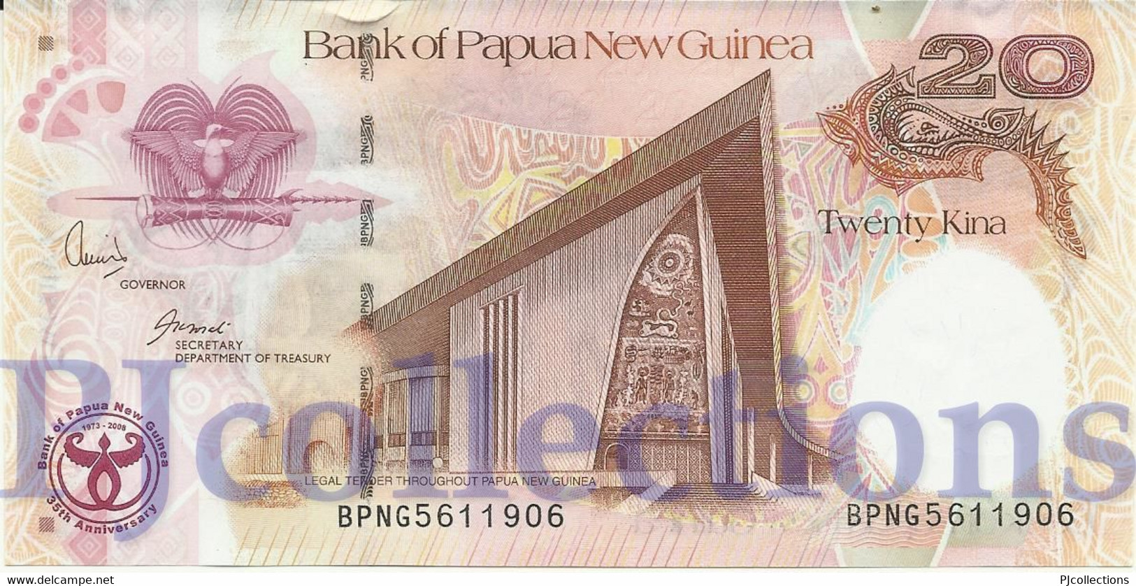 PAPUA NEW GUINEA 20 KINA 2008 PICK 36a UNC - Papua New Guinea