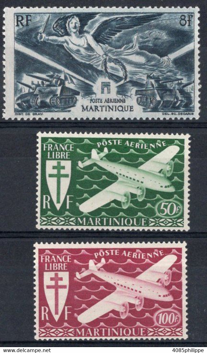 Martinique Timbres-poste Aérienne N°4* à 6* Neufs Charnières TB Cote  : 4.00€ - Poste Aérienne