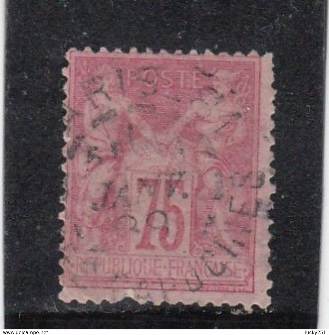 France - Année 1876/98 - Type Sage - Type II - N°YT 81 - 75c Rose - Oblitération CàD - 1876-1898 Sage (Tipo II)