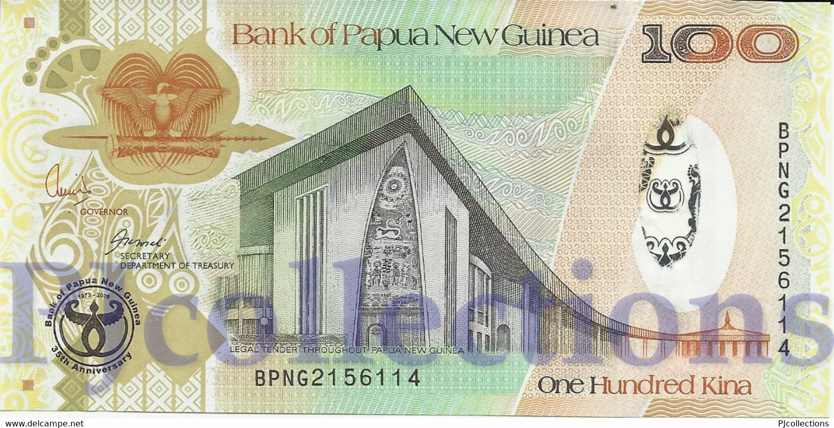 PAPUA NEW GUINEA 100 KINA 2008 PICK 37a UNC - Papoea-Nieuw-Guinea