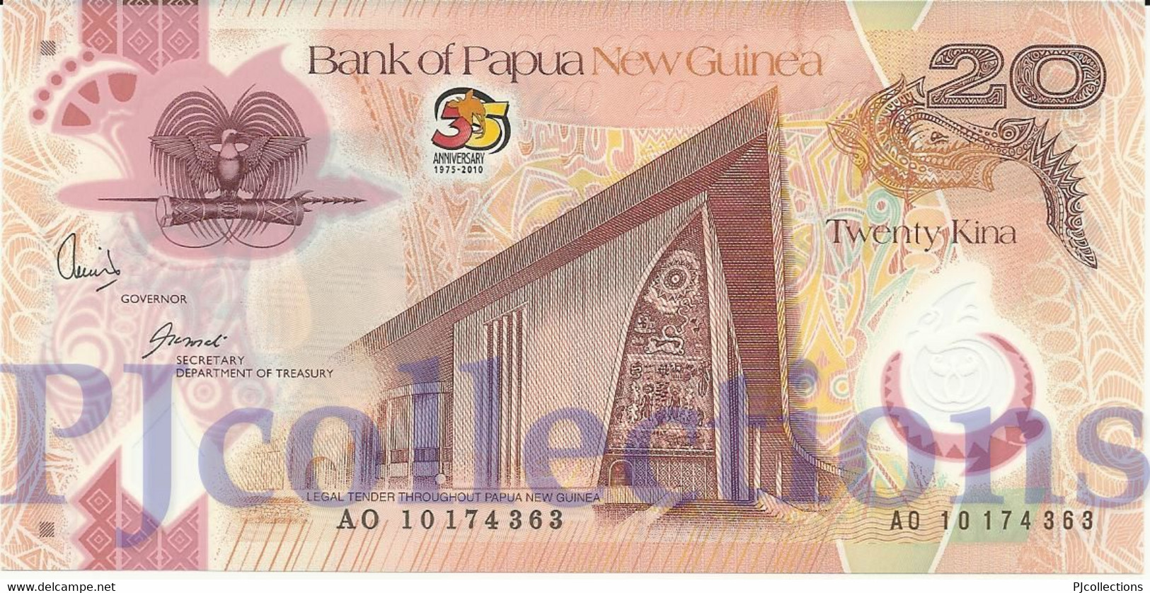 PAPUA NEW GUINEA 20 KINA 2010 PICK 41 POLYMER UNC - Papoea-Nieuw-Guinea