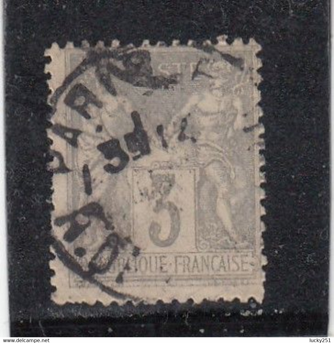 France - Année 1876/98 - Type Sage - Type II - N°YT 87 - 3c Gris - Oblitération CàD - 1876-1898 Sage (Tipo II)