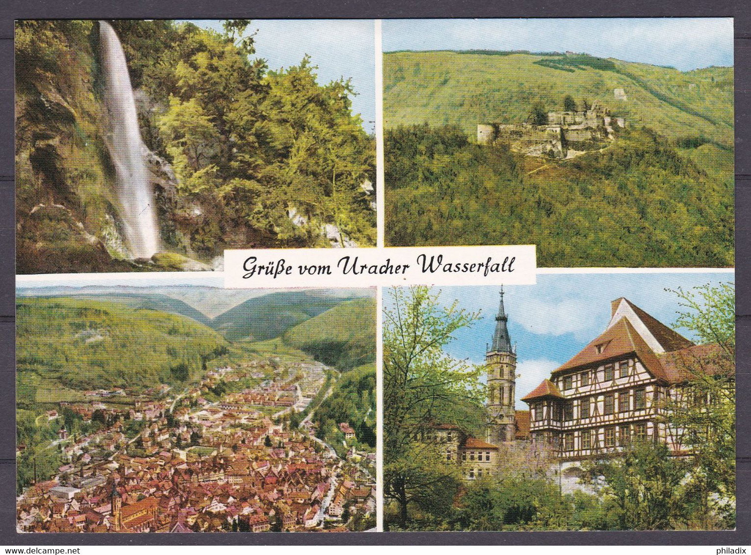 Deutschland - Germany - Uracher Wasserfall Mehrbildkarte 1982 (N-377) - Bad Urach