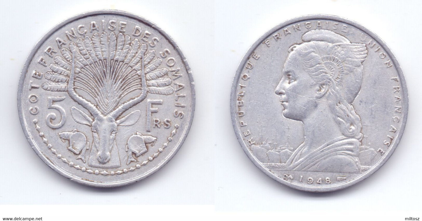 French Somaliland 5 Francs 1948 - Französische Somaliküste