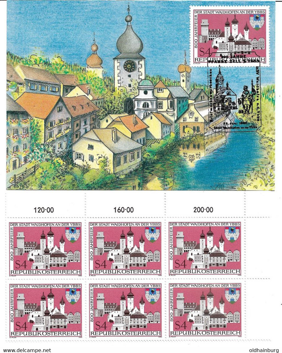 4107h: Österreich 1986, Umfangreiche Stempelsammlung 3340 Waidhofen An Der Ybbs, Kombinationen, Plus 6er- Block ** - Waidhofen An Der Ybbs