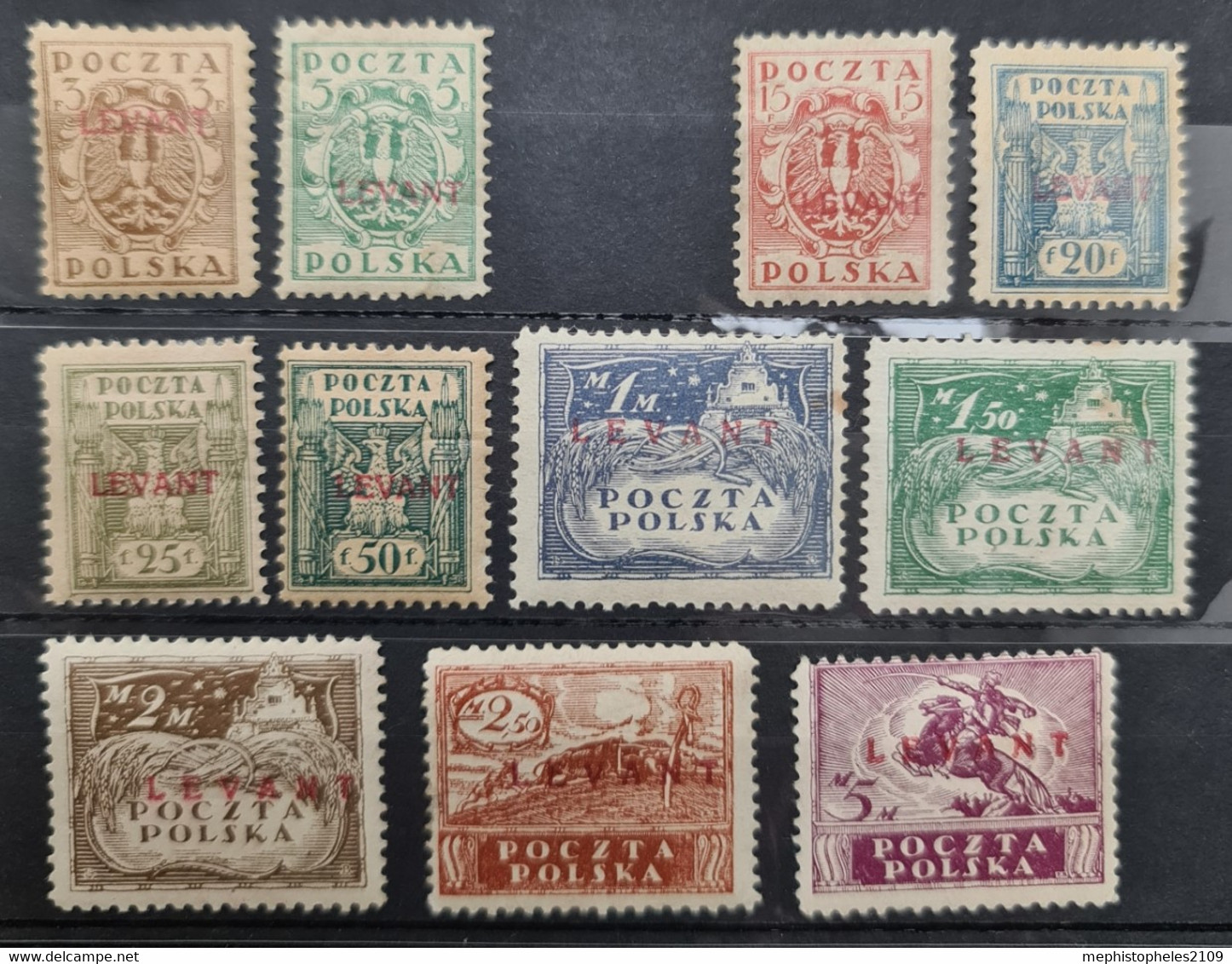 POLISH POST IN LEVANTE 1919 - MLH - Sc# 2K1, 2K2, 2K4-2K12 - Levant (Turquie)