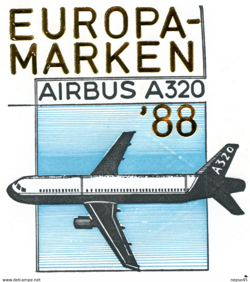 Enveloppe Thème Aviation.Airbus A320 First Day Cover N° 4048.Europa-Marken.Bonn 1.1988-erstausgabe.05 05 1988. - Cancelleria