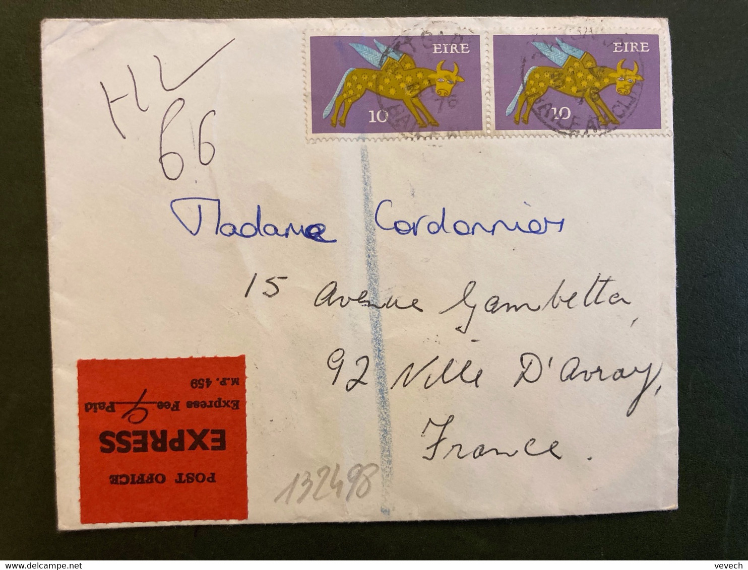 LETTRE EXPRES Pour La FRANCE TP 10 Paire OBL.31 V 76 Passée Par La POSTE PNEUMATIQUE OBL. HOROPLAN PARIS 66 +PARIS BRUNE - Storia Postale