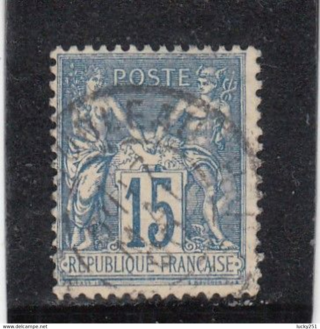 France - Année 1876/98 - Type Sage - Type II - N°YT 101 - 15c Bleu - Oblitération CàD - 1876-1898 Sage (Tipo II)