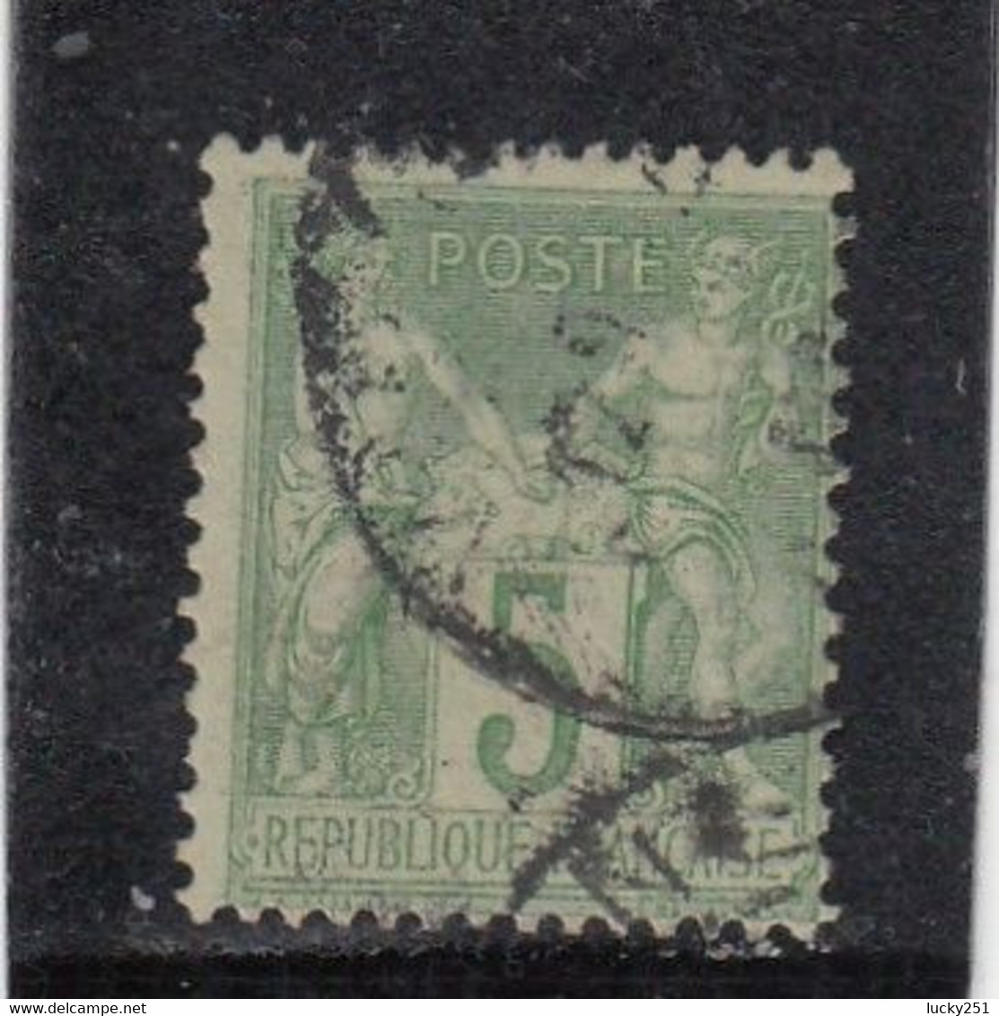 France - Année 1876/98 - Type Sage - Type I - N°YT 102 - 5c Vert Jaune - Oblitération CàD - 1898-1900 Sage (Type III)