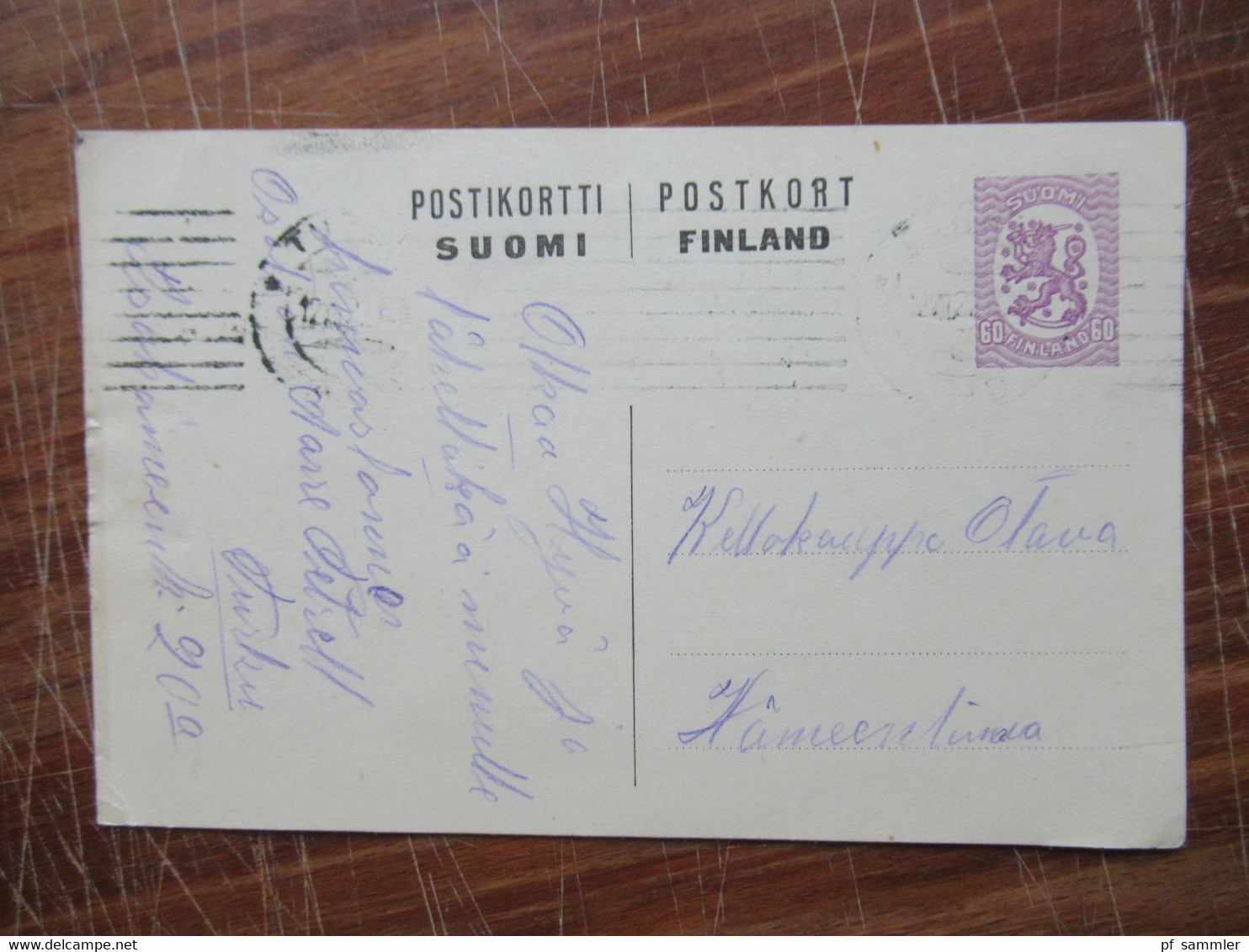 Finnland Wappenlöwe ab 1918 bis 1920er Jahre Ganzsachen kleines Lot mit 6 Stück / verschiedene Stempel