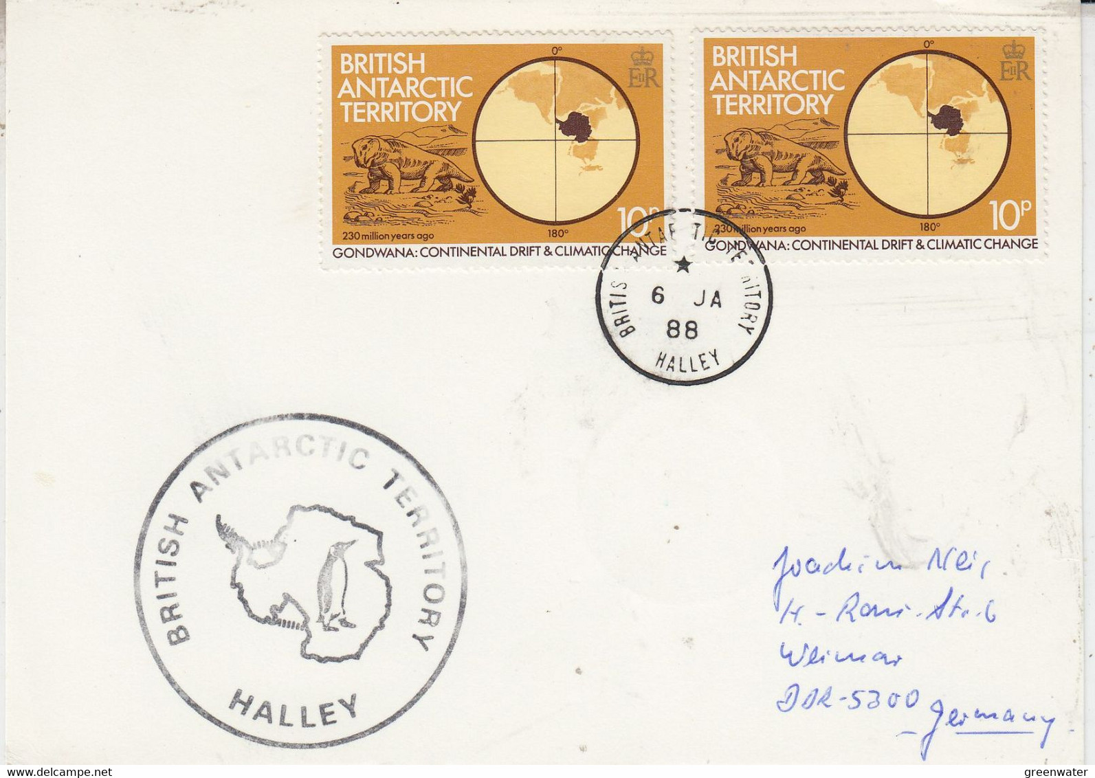 British Antarctic Territory (BAT) Card Ca Halley 6 JA 1988 (AT169) - Briefe U. Dokumente