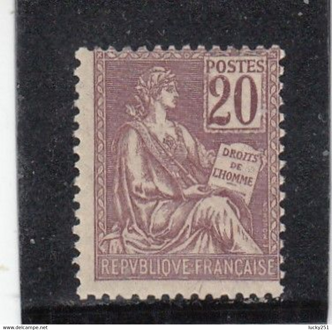 France - Année 1900/01 - Neuf** - Type Mouchon - N°YT 113 - Type I - 20c Brun Lilas - Unused Stamps