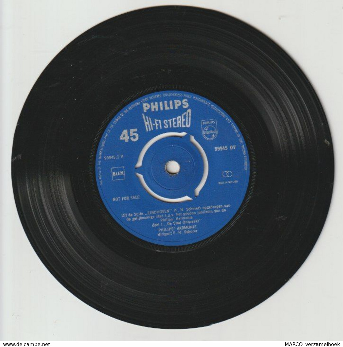 45T Single Afscheidsrede Van Ir. P.F.S. Otten President Van PHILIPS Gloeilampenfabrieken Eindhoven (NL) 1961 - Autres - Musique Néerlandaise