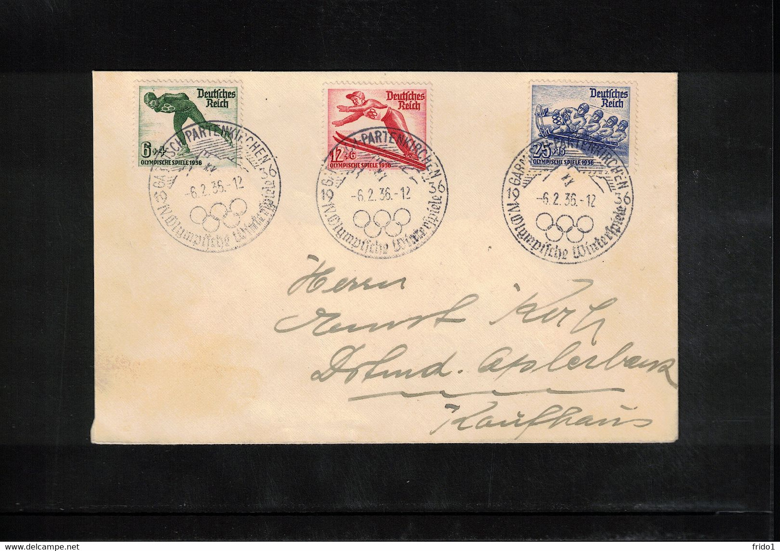 Germany / Deutschland 1936 Olympic Games Garmisch-Partenkirchen - Opening Of The Olympic Games Postmark - Hiver 1936: Garmisch-Partenkirchen