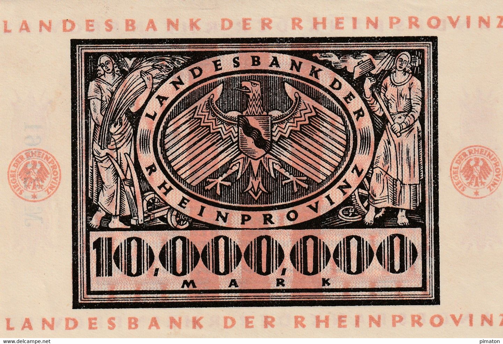 Billet De Nécessité Allemand -10,000000 Mark 1923 RHEIN PROVINZ - 10 Mio. Mark