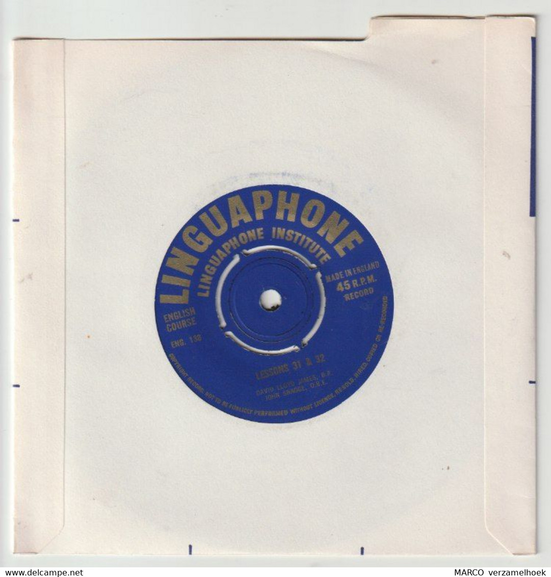 45T Single Linguaphone Institute Engels - Other - Dutch Music