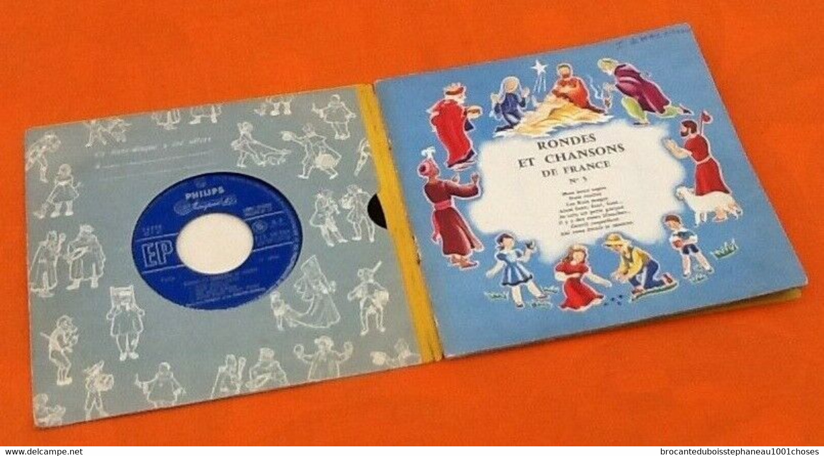 Vinyle 45 Tours Livre Disque Philips Rondes Et Chansons De France  N° 5  (1958) Philips E1E  9104 - Enfants